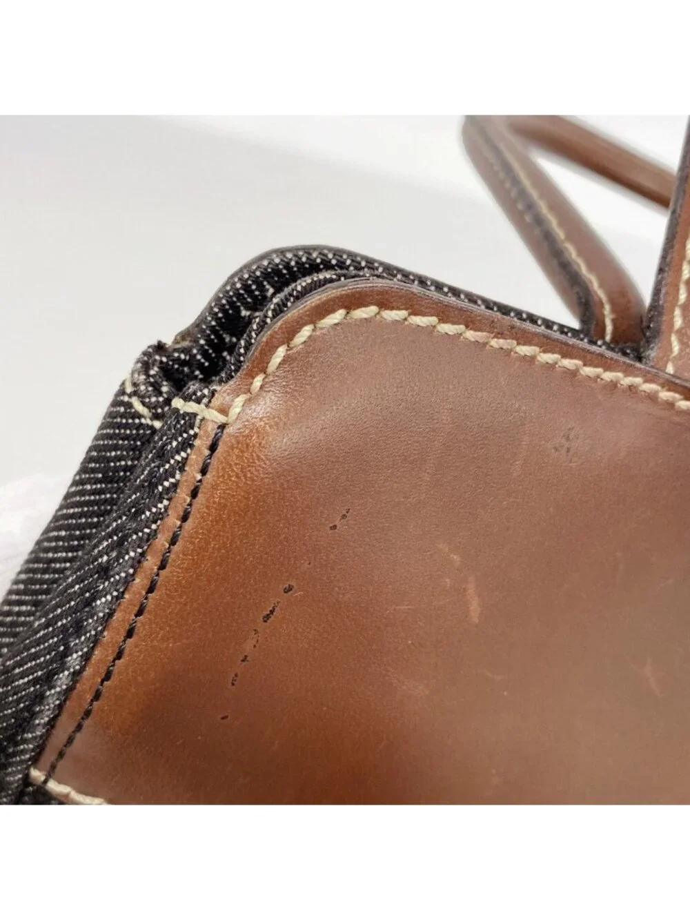 Chanel Tote Denim Black Brown Gold